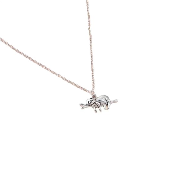 Silver Sloth Charm Necklace - Picture 2 of 6